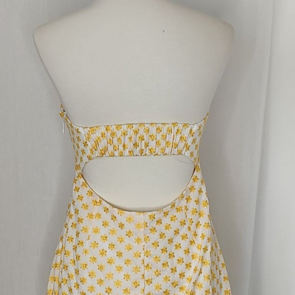 Significant Other Allure Yellow Strapless Maxi Dress Sunflower Embroidered NEW - Picture 10 of 14